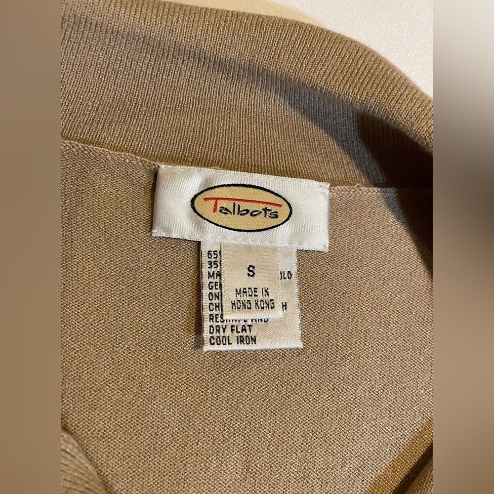 Talbots Tan Button-Up Cardigan - Picture 9 of 15